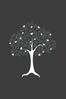 Writing About My Health Journey with Ovarian Cancer: College Ruled Notebook (Teal Awareness Ribbon Tree Cover)