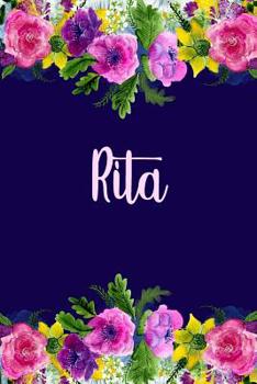 Paperback Rita: Personalized Name Pink Floral Design Matte Soft Cover Notebook Journal to Write In. 120 Blank Lined Pages Book