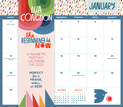 Calendar The Beginning Is Now: A Magnetic Monthly Calendar 2023: Perfect for a Fridge, Wall, or Desk Book