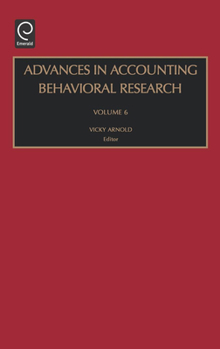 Hardcover Advances in Accounting Behavioral Research Book