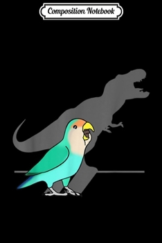 Composition Notebook: Funny Dinosaur T-Rex Shadow Dutch blue Peach faced Lovebird  Journal/Notebook Blank Lined Ruled 6x9 100 Pages