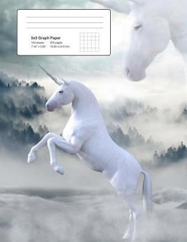 Paperback Math Graph Paper Notebook: Unicorn Book
