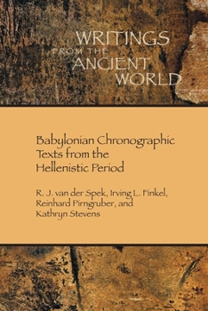 Paperback Babylonian Chronographic Texts from the Hellenistic Period Book