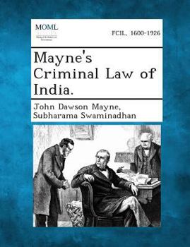 Paperback Mayne's Criminal Law of India. Book