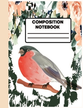 Notebook: Watercolor Flower Notebook College Ruled Jounal Set For Kids Child,Boys And Girls.One Subject School Exercise Book-Pink Birds Watercolor ... Watercolor Flower love Composition Notebooks