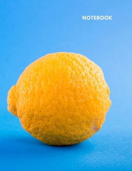 Paperback Notebook: Lined Journal Notebook - Yellow Lemon on Blue Backdrop - 120 pages - Large (8.5 x 11 inches) - College Ruled Book