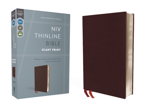 Bonded Leather NIV, Thinline Bible, Giant Print, Bonded Leather, Burgundy, Red Letter Edition [Large Print] Book
