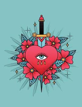 Paperback Sketchbook: Tattoo Heart Design Book