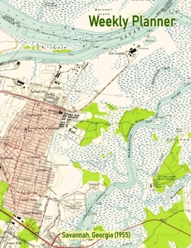 Paperback Weekly Planner: Savannah, Georgia (1955): Vintage Topo Map Cover Book