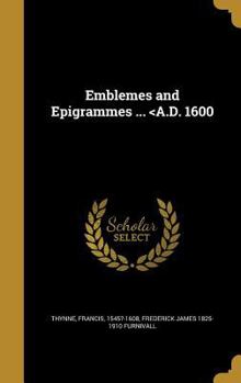 Hardcover Emblemes and Epigrammes ... Book