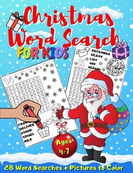 Christmas Word Search for Kids Ages 4-7: Themed Word Search Puzzles with Illustrations | Winter Coloring Book for Girls and Boys | Perfect for Gift
