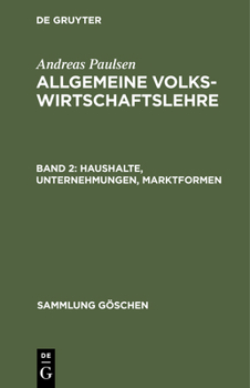 Hardcover Haushalte, Unternehmungen, Marktformen [German] Book