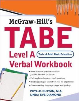 Paperback McGraw Hill's TABE: Level A: Verbal Workbook Book