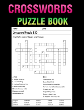 Paperback Crosswords Puzzle Book: 100 Crosswords worksheets Activity Book