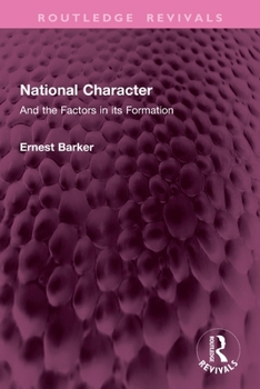 Paperback National Character: And the Factors in Its Formation Book