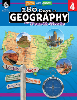 Paperback 180 Days of Geography for Fourth Grade: Practice, Assess, Diagnose Book