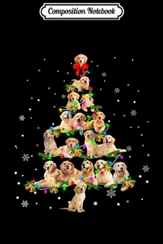 Paperback Composition Notebook: Golden Retriever Christmas Tree X-Mas Gift Swea Journal/Notebook Blank Lined Ruled 6x9 100 Pages Book