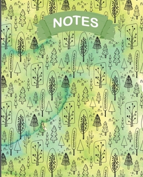 Paperback Notes: Green Trees Writing Notebook, Wide Ruled Notebook, Writing Notebook, Journal For Work, School Notebook, Gift for Kids, Book