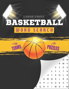 Paperback Basketball Word Search: Large Print Basketball Puzzle Book For Adults [Large Print] Book