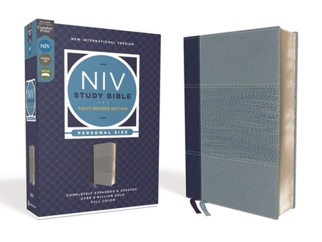 Imitation Leather NIV Study Bible, Fully Revised Edition, Personal Size, Leathersoft, Navy/Blue, Red Letter, Comfort Print Book