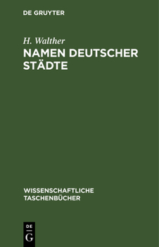 Hardcover Namen Deutscher Städte [German] Book