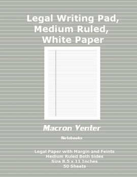 Legal Writing Pad (Size 8.5x11 inches), Letter Size, Medium Ruled White Paper.: 50 Sheets with Margins and Feints, Ruled Both Sides.