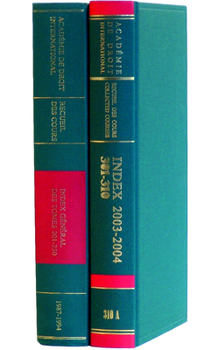 Hardcover Recueil Des Cours, General Index 102-125 Book