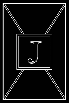 J: Personalized Dot Grid Bullet BUJO Notebook Journal Modern Sleek Black White Minimalist Initial Monogram Letter J - Many Usage Handy Travel Size For Boys MenTeens