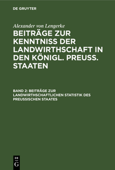 Hardcover Beiträge Zur Landwirthschaftlichen Statistik Des Preußischen Staates [German] Book