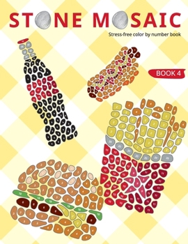 Paperback Stone Mosaic. Book 4: Stress-free color by number book. Book
