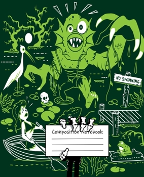 Swamp Monster Wide Ruled Journal: 110 Blank Lined Wide Ruled (7.5 x 9.25) Pages to Jot Down Your Thoughts