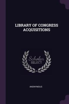 Paperback Library of Congress Acquisitions Book