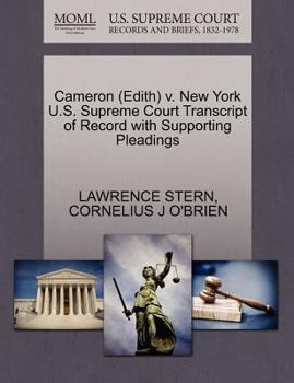 Paperback Cameron (Edith) V. New York U.S. Supreme Court Transcript of Record with Supporting Pleadings Book