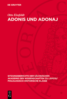 Hardcover Adonis Und Adonaj [German] Book