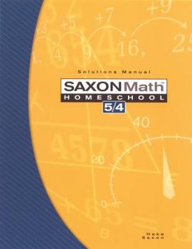 Paperback Saxon Math Homeschool 5/4: Solutions Manual Book