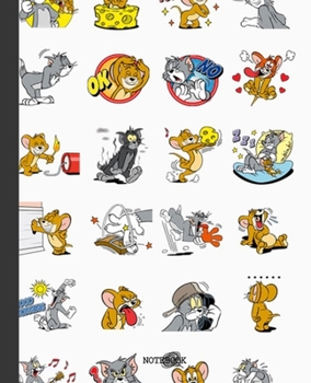 Notebook: Cartoon Tom and Jerry Soft Glossy Cover Graph Paper Pages Book 7.5 x 9.25 Inches 110 Pages