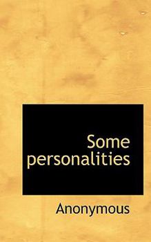 Paperback Some Personalities Book