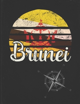 Brunei: Bruneian Vintage Flag Personalized Retro Gift Idea for Coworker Friend or Boss  Undated Planner Daily Weekly Monthly Calendar Organizer Journal