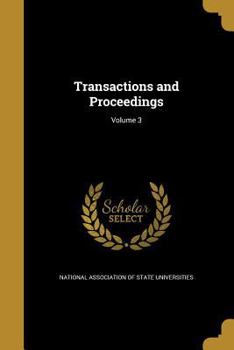 Paperback Transactions and Proceedings; Volume 3 Book
