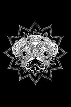 Notebook: Dog Face Mandala Circle Lotus Flower Loves Dogs Cute Animal Black Lined Journal Writing Diary - 120 Pages 6 x 9