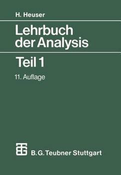 Paperback Lehrbuch Der Analysis: Teil 1 [German] Book