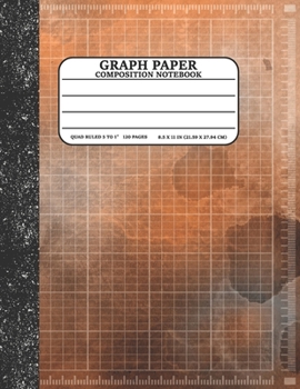 Paperback Graph Paper Composition Notebook: Math and Science Lover Graph Paper Cover Watercolor Orange (Quad Ruled 5 squares per inch, 120 pages) Birthday Gifts Book