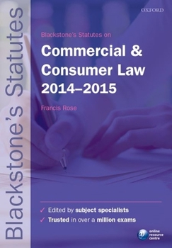 Paperback Blackstone's Statutes on Commercial & Consumer Law Book