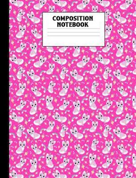 Paperback Composition Notebook: Pink Caticorn College Ruled Book