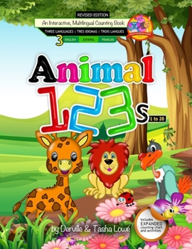 Paperback Just Genios Animal 123s: An Interactive Counting Book (English, Español, Français) Book