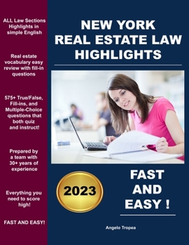 Paperback New York Real Estate Law Highlights: Fast and Easy! Book