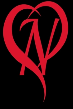Monogram Initial Letter N Adorable Heart Red and Black:: In My Heart letter initial Personalized Name Letter N  , Cute funny gift for  Girlfriend ... for Home School College  for Writing Notes.