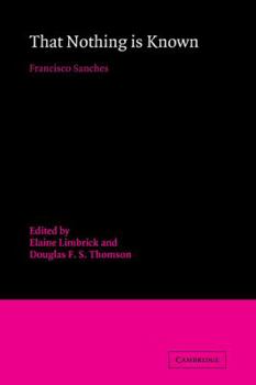 Paperback That Nothing Is Known Book