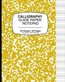 Paperback Calligraphy Guide Paper Notepad: School Marble Yellow, Calligraphy Guide Book For Lettering and Design Drawing Practice Book