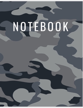 NOTEBOOK: College Ruled Notebook - Black and Gray Camouflage Large (8.5 x 11 inches) - 140 Pages